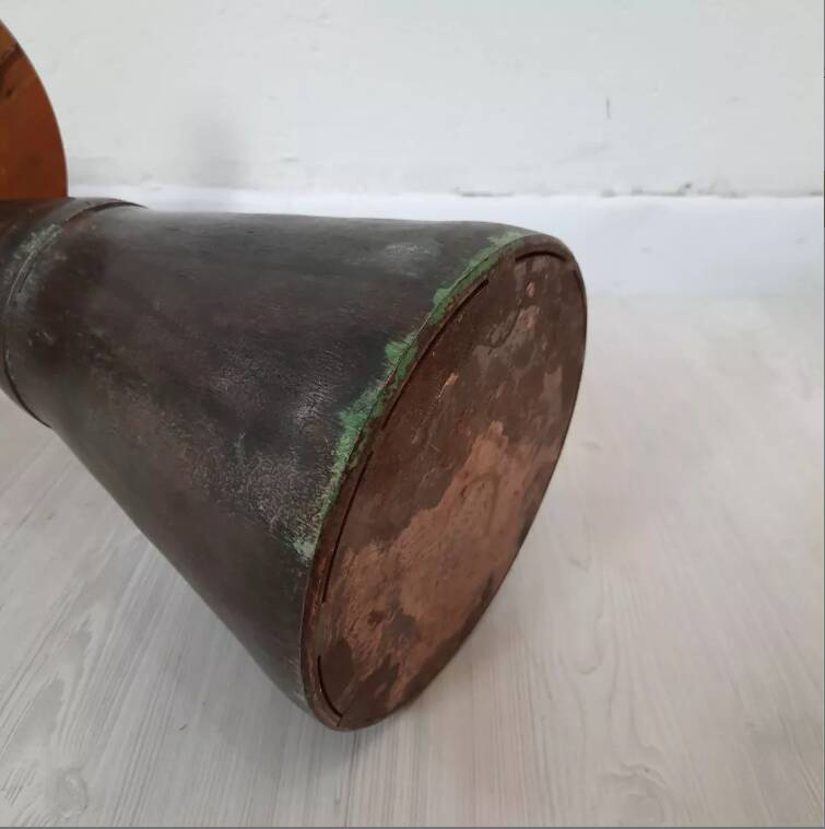 Pair of industrial stools foot in copper metal