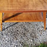 Coffee table of the 50s feet compass double wooden tops