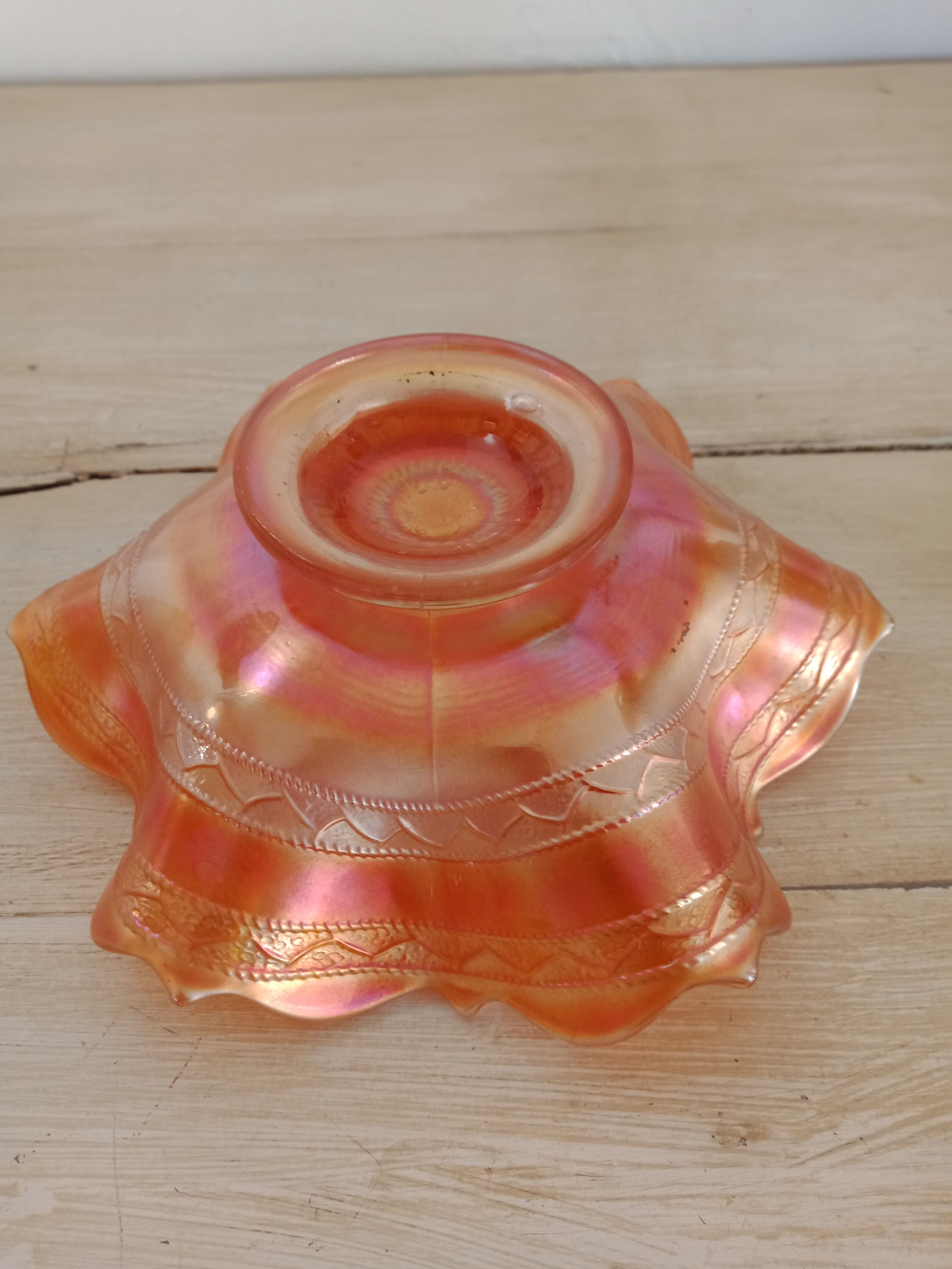 Carnival glass bowl