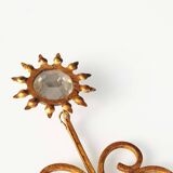 Monumental Bagues style crystal and gilt central sconce by Banci Firenze