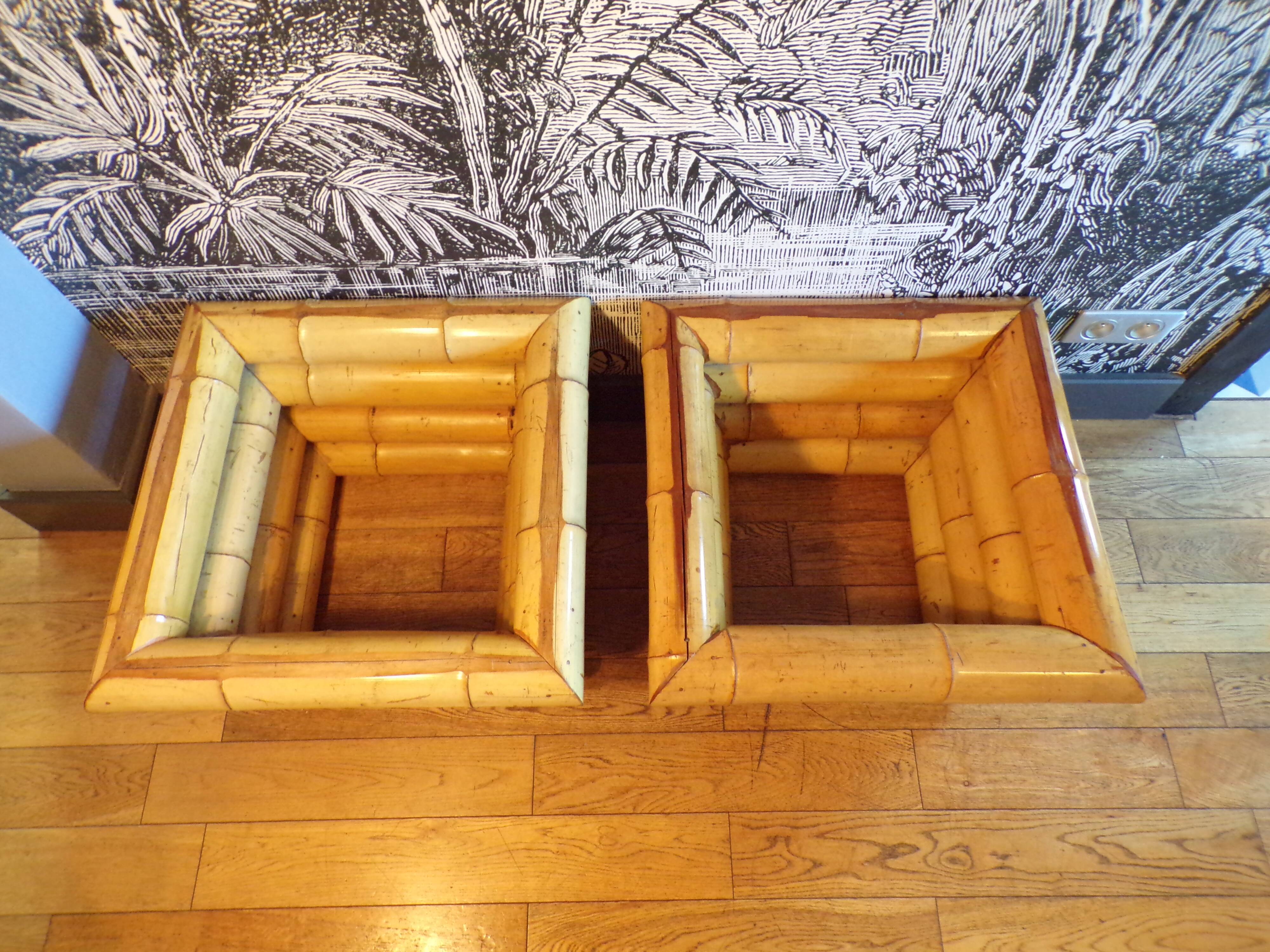 Pair of Italian bamboo planters 1950