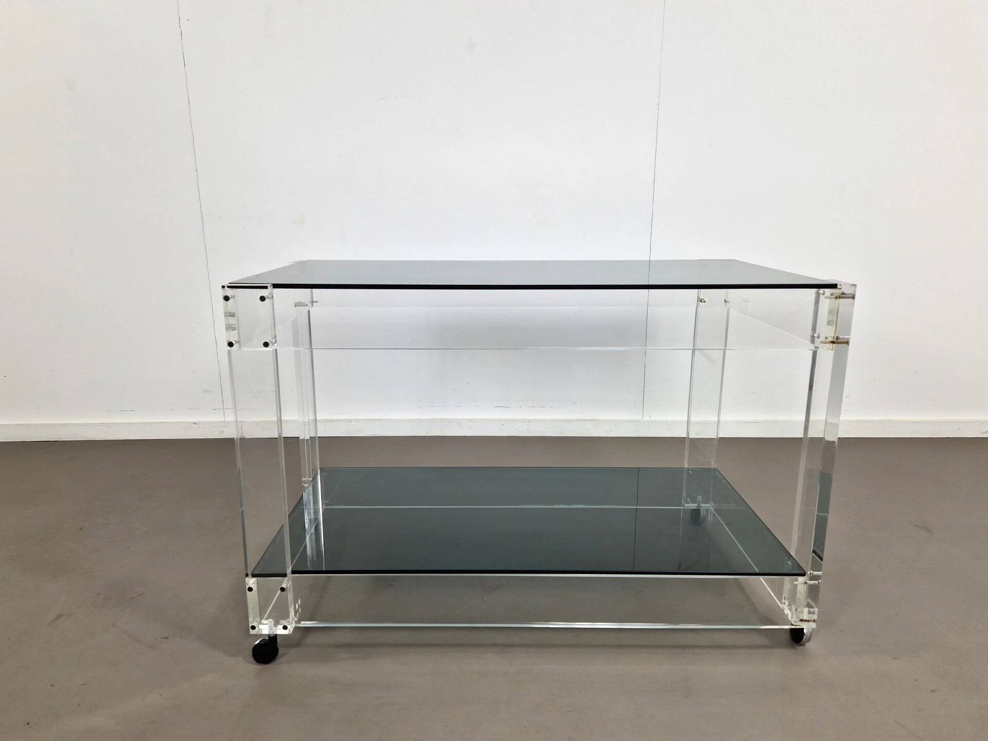 Lucite and smoked glass trolley | 1970s
