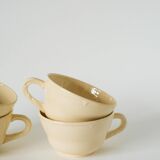 Set of 4 Badonviller coffee cups, Cream, 1960