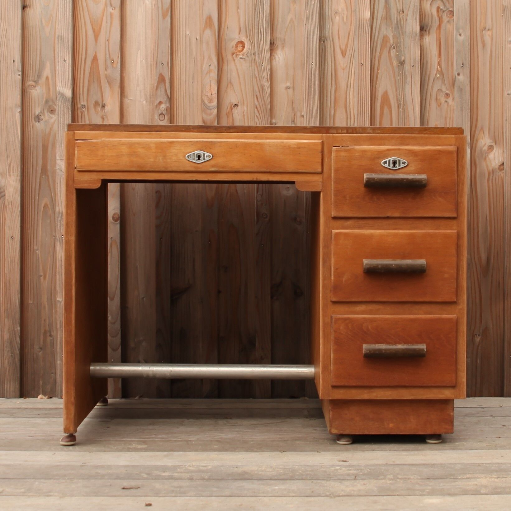 Bureau de professeur en chêne clair