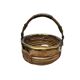 Rattan & Brass Handled Basket | Round Handle Basket | Italy 1970s