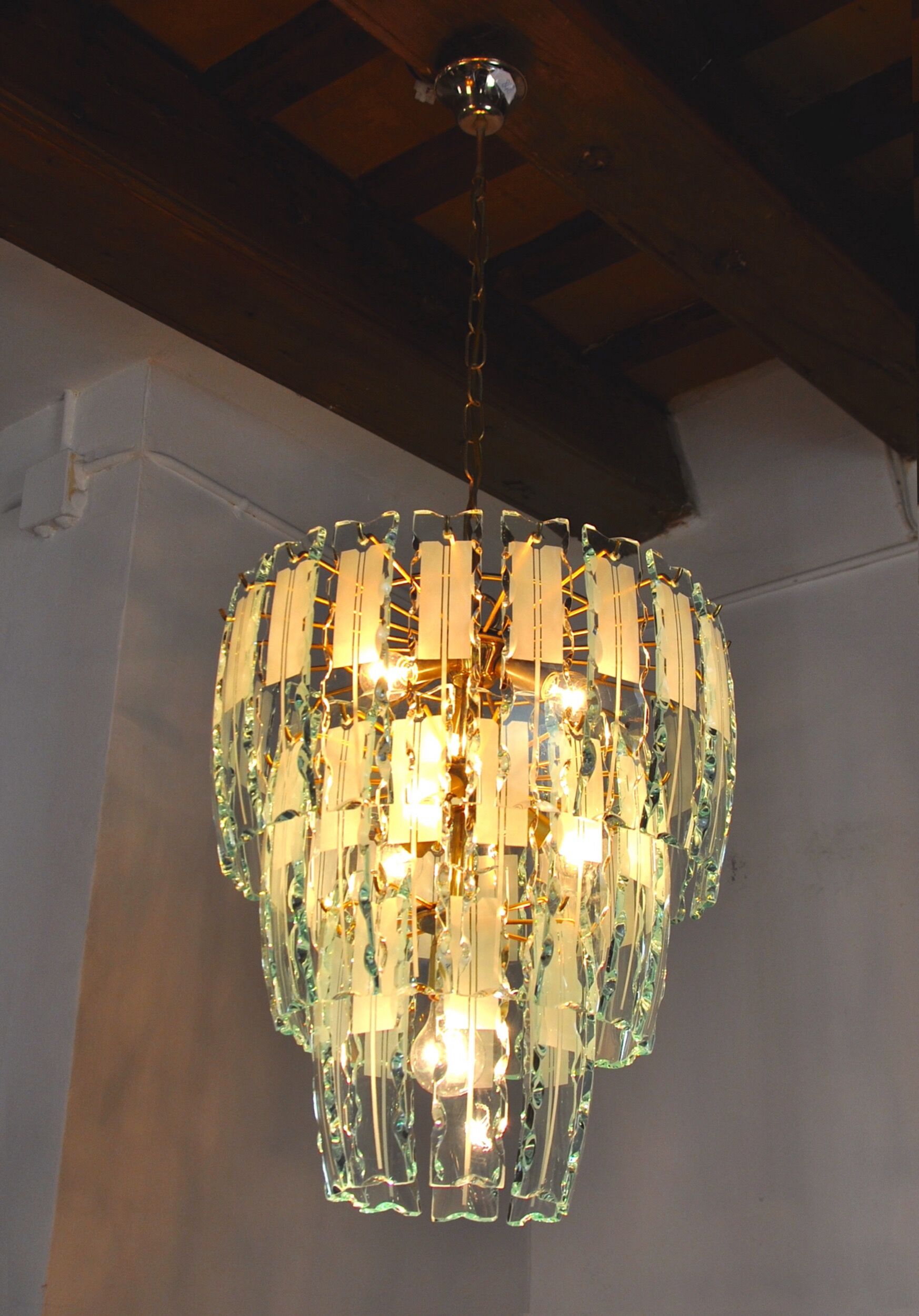 Chandelier Zero Quattro, 3 levels, Murano glass Italy 1970