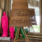 Lampe rotin vintage