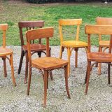 Set of 6 old bistro chairs 2 Thonet and 4 Baumann