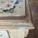 exotic wood console with a drawer