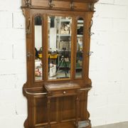 Napoleon III style walnut wardrobe, late 19th century, 3 mirrors, marble top, 8 coat hooks