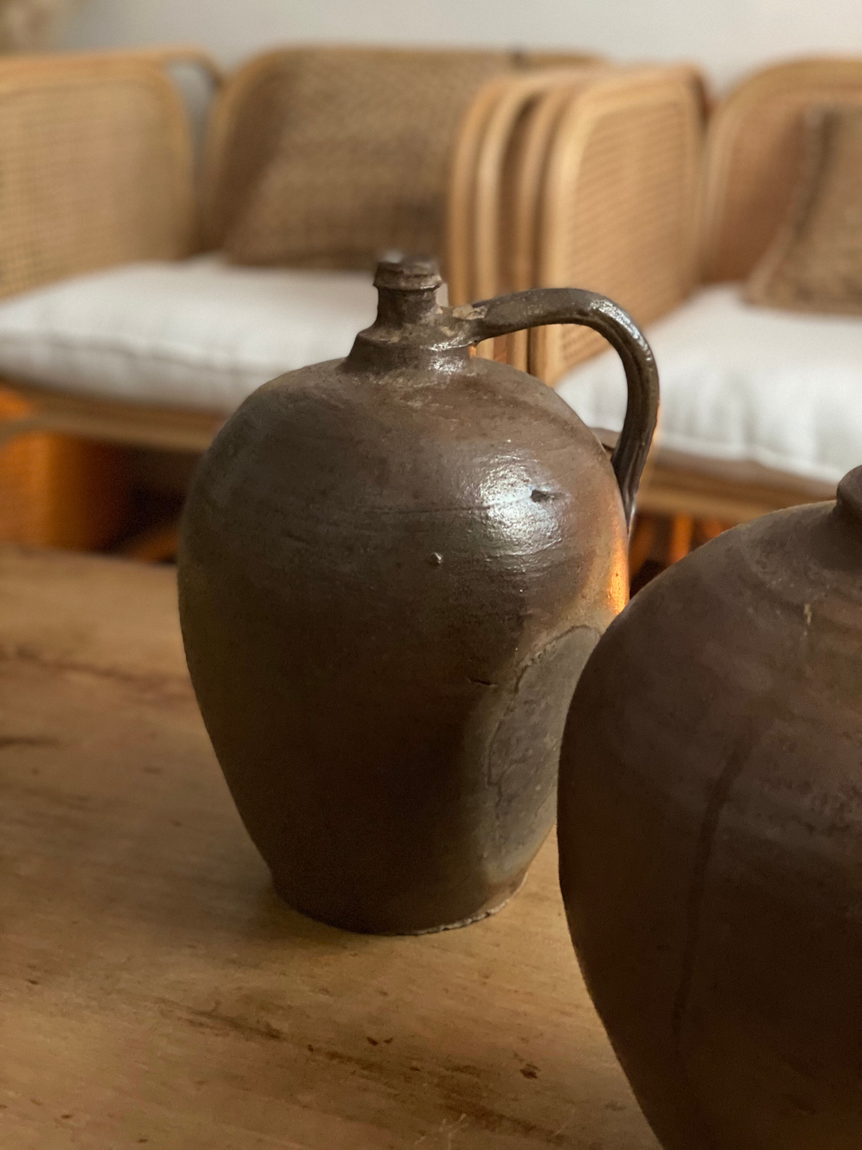 Brown brown brown vintage sandstone amphora jar