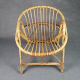 Children's rattan shell chair
