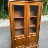 Vitrine Louis Philippe vintage en bois avec 2 portes