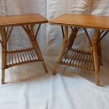 Pair of nightstands in rattan