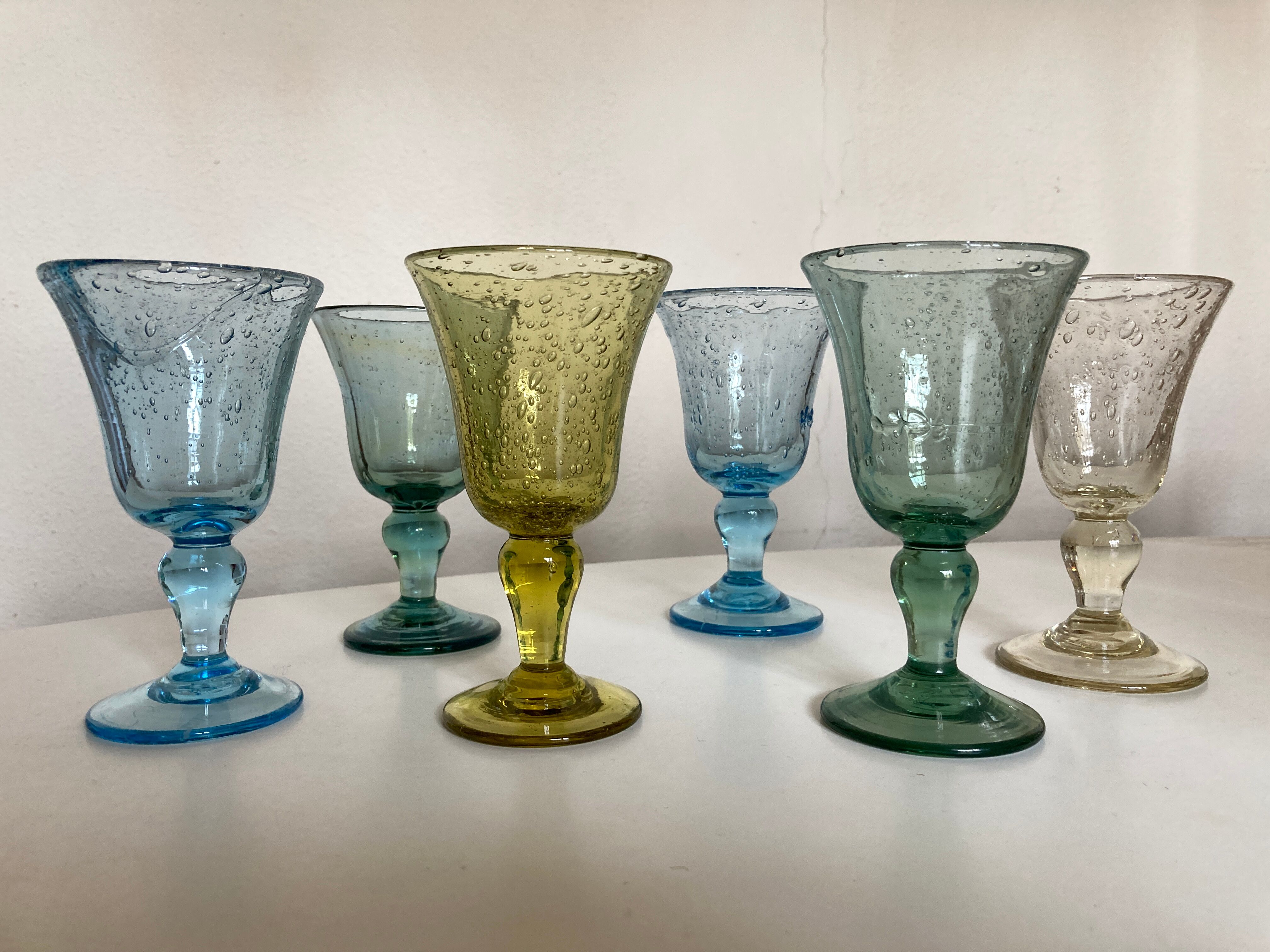 Set of 6 glasses Biot wine 1960