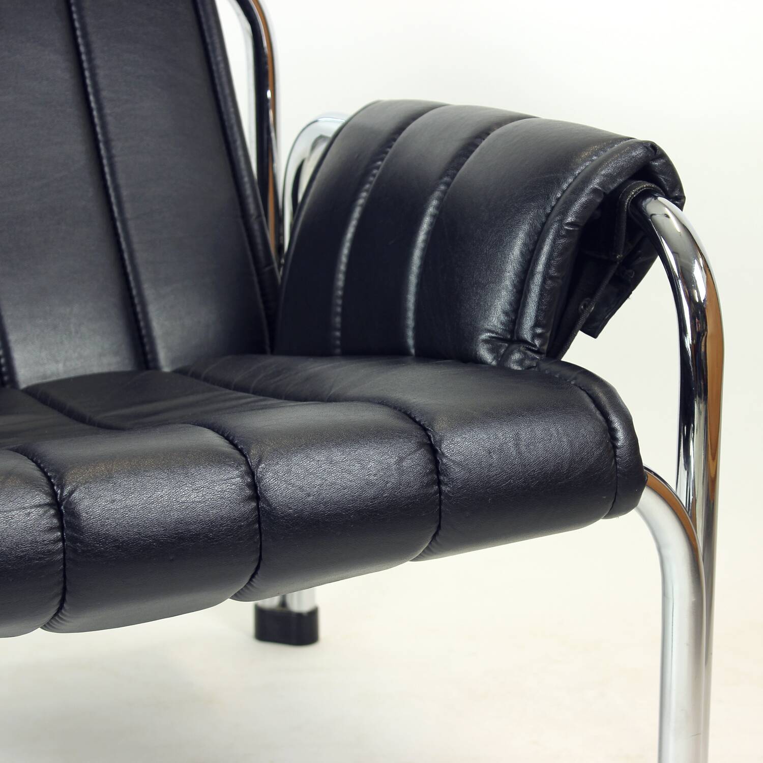 Lounge Chair By Viliam Chlebo In Chrome And Leatherette, Kodreta 1980s
