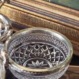 Silver-plated metal and crystal aperitif service