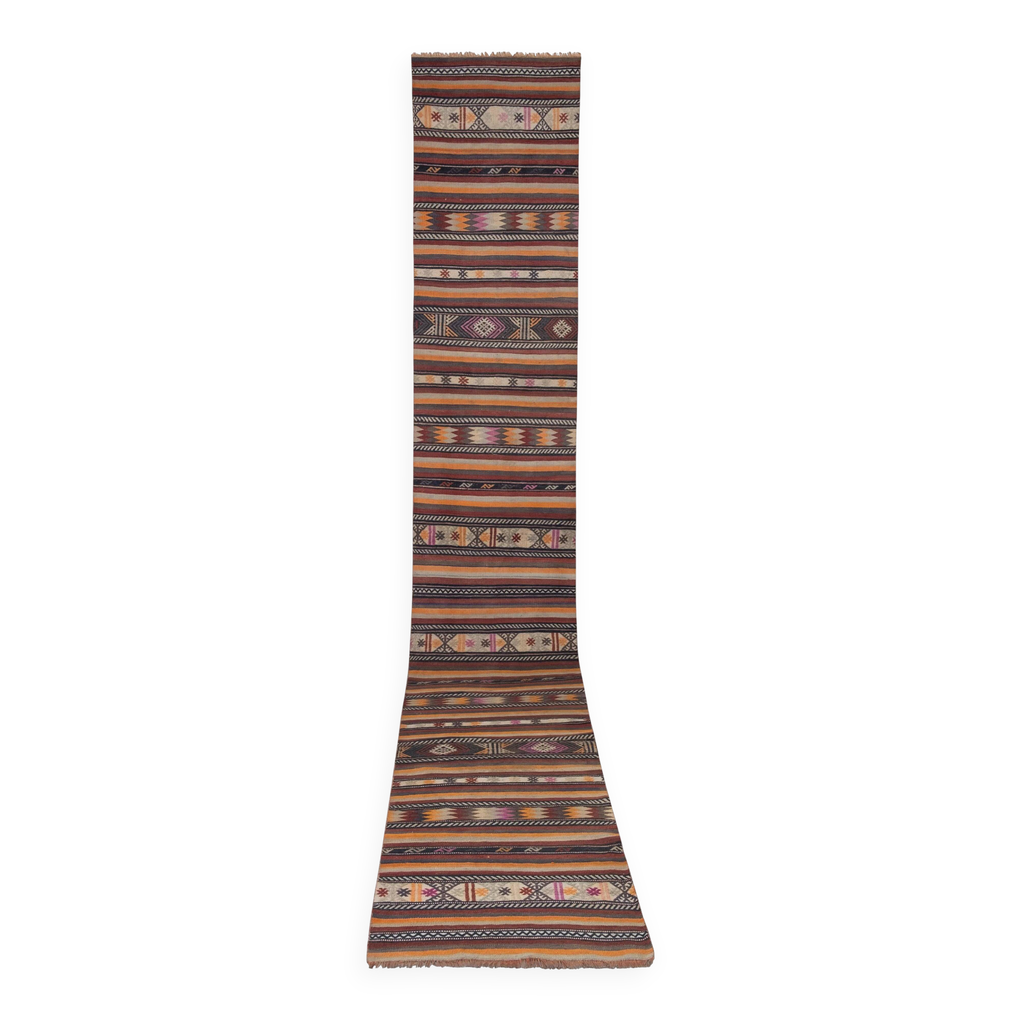 Vintage Turkish hallway rug 80x512 cm