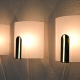 Mid-Century Modern Lucite and Brass Sconces by Metalarte, Spain, 1980