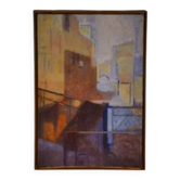 Abstract painting "Venice" by Monique Breton-Prouté, also known as Pehem