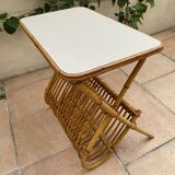Rattan table.