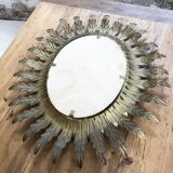 Old flowered sun golden mirror