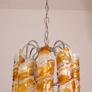 Italian Design "Twisters" Round Chandelier by Mazzega, 1970