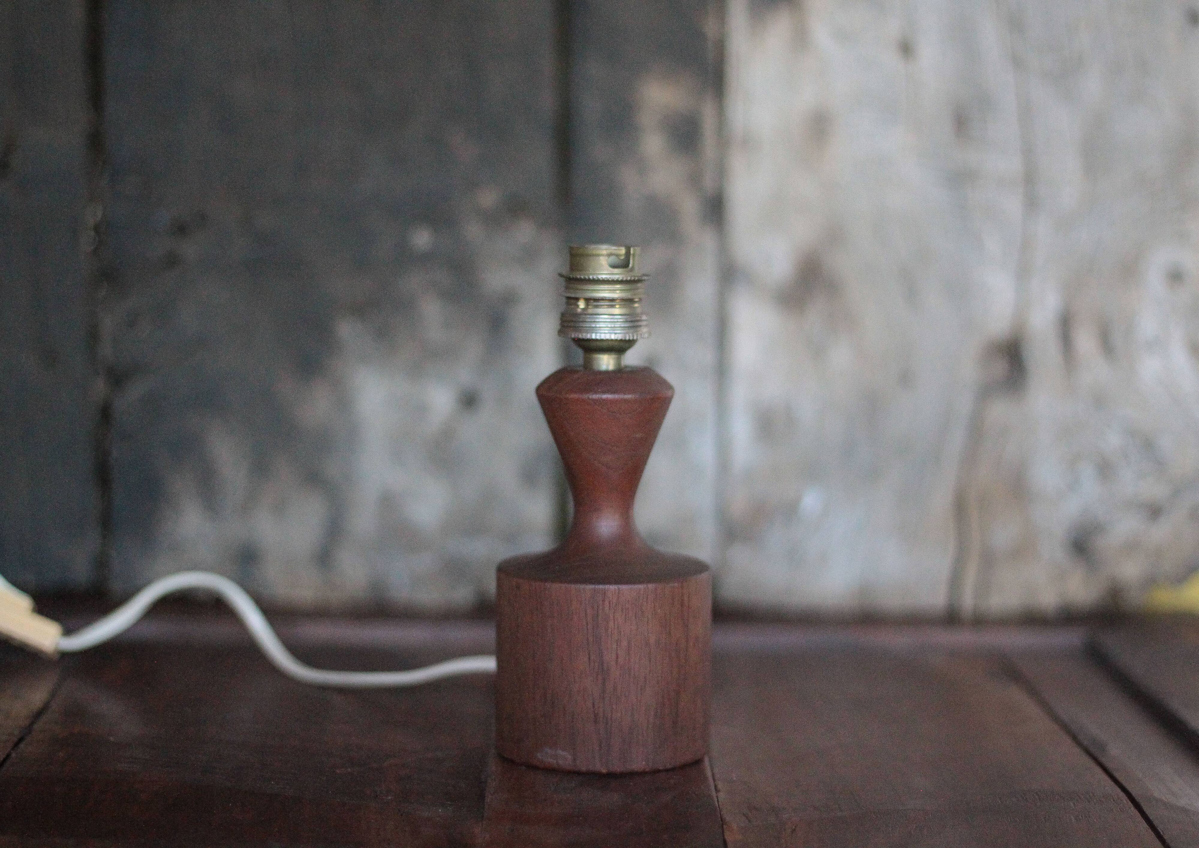 Scandinavian wooden lamp, vintage wooden lamp base, table lamp