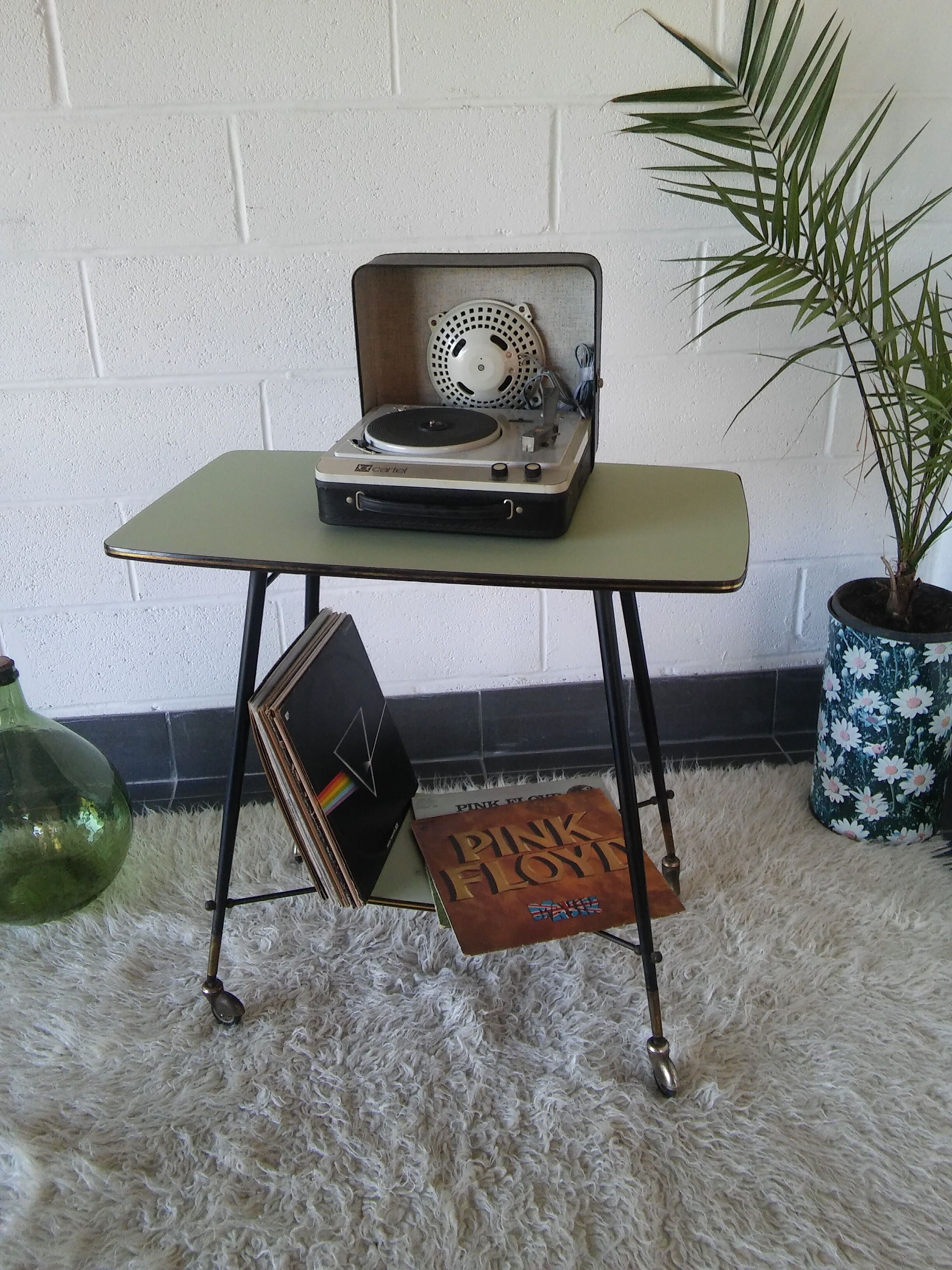 Desserte console vert d'eau 1950