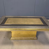 Gony Nava etched brass coffee table, 1970s