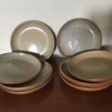 Vintage enamelled sandstone dessert plates