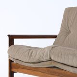 Canapé trois places vintage en palissandre 1960