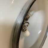 Opaline glass pendant lamp for recycled kitchen counter, vintage glass lampshade, 1960