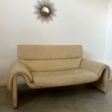 Vintage design sofa de sede ds-2011 in cream leather 2 places