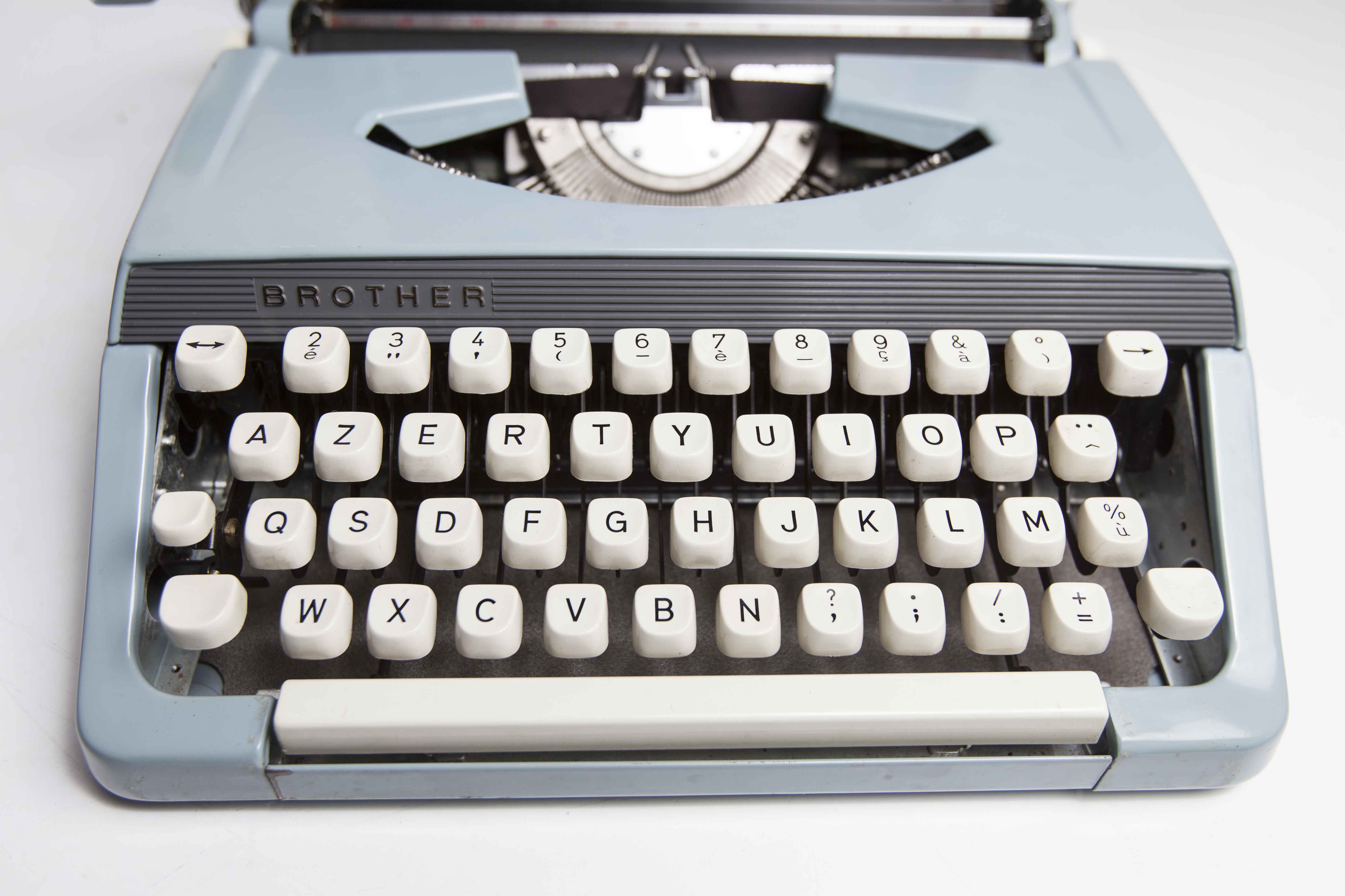 Sky Blue Brother Typewriter from 1980