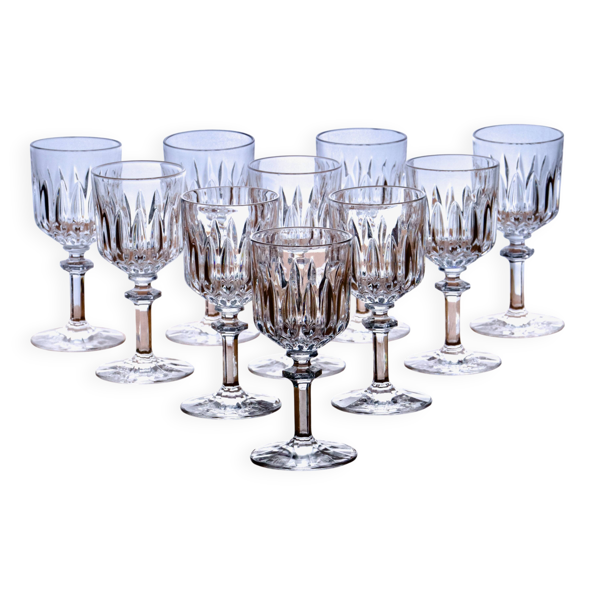 10 Nachtmann crystal wine glasses from the "Angélique" collection