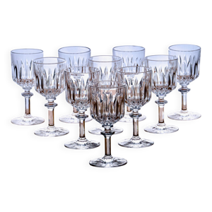 10 verres à vin en cristal - collection