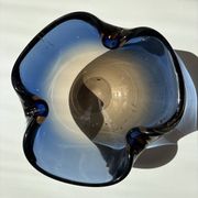 Blue and amber Murano glass ashtray/trinket dish 1960-70