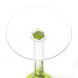 Armagnac wine glasses in green crystal by Baccarat, 1970s, set of 6.