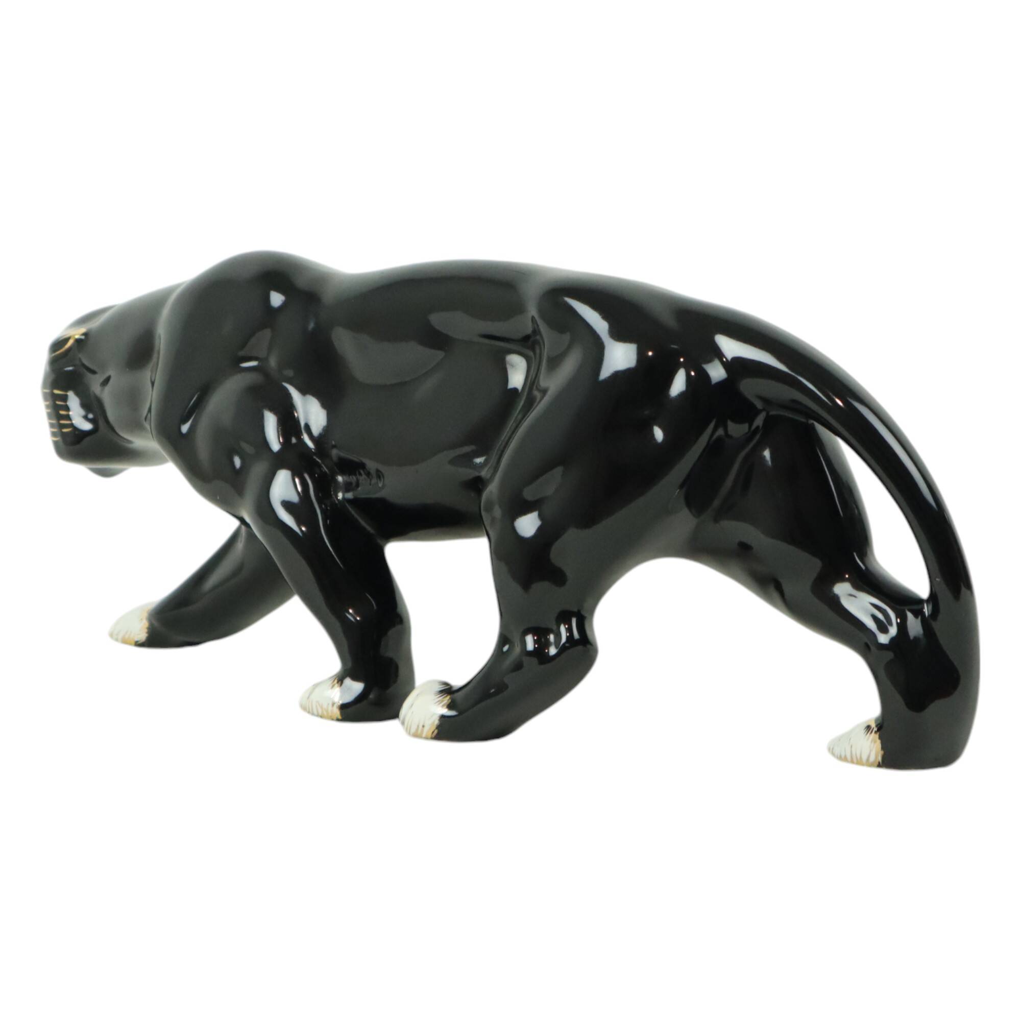 Art Deco Style Panther Ceramics Hubert Bequet Quaregnon