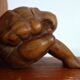Vintage wooden bookends weeping Buddha