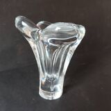 Bayel crystal vase – floral pattern – French glassware