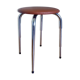 Tabouret rond en métal chromé et skaï vinyle