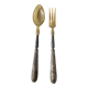 Horn and silver-plated salad cutlery, early 20th century.