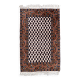 Tapis vintage indien Seraband fait main en laine – 56 x 89 cm – Années 1970