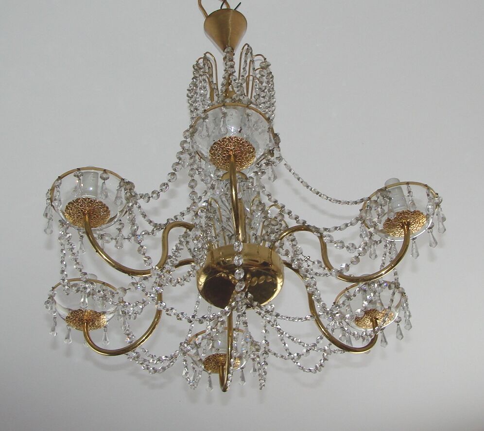 Brass chandelier, 1960s