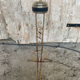 Vintage Golden Metal Stand Ashtray + Magazine Holder France