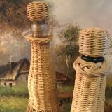 Vintage rattan bottle