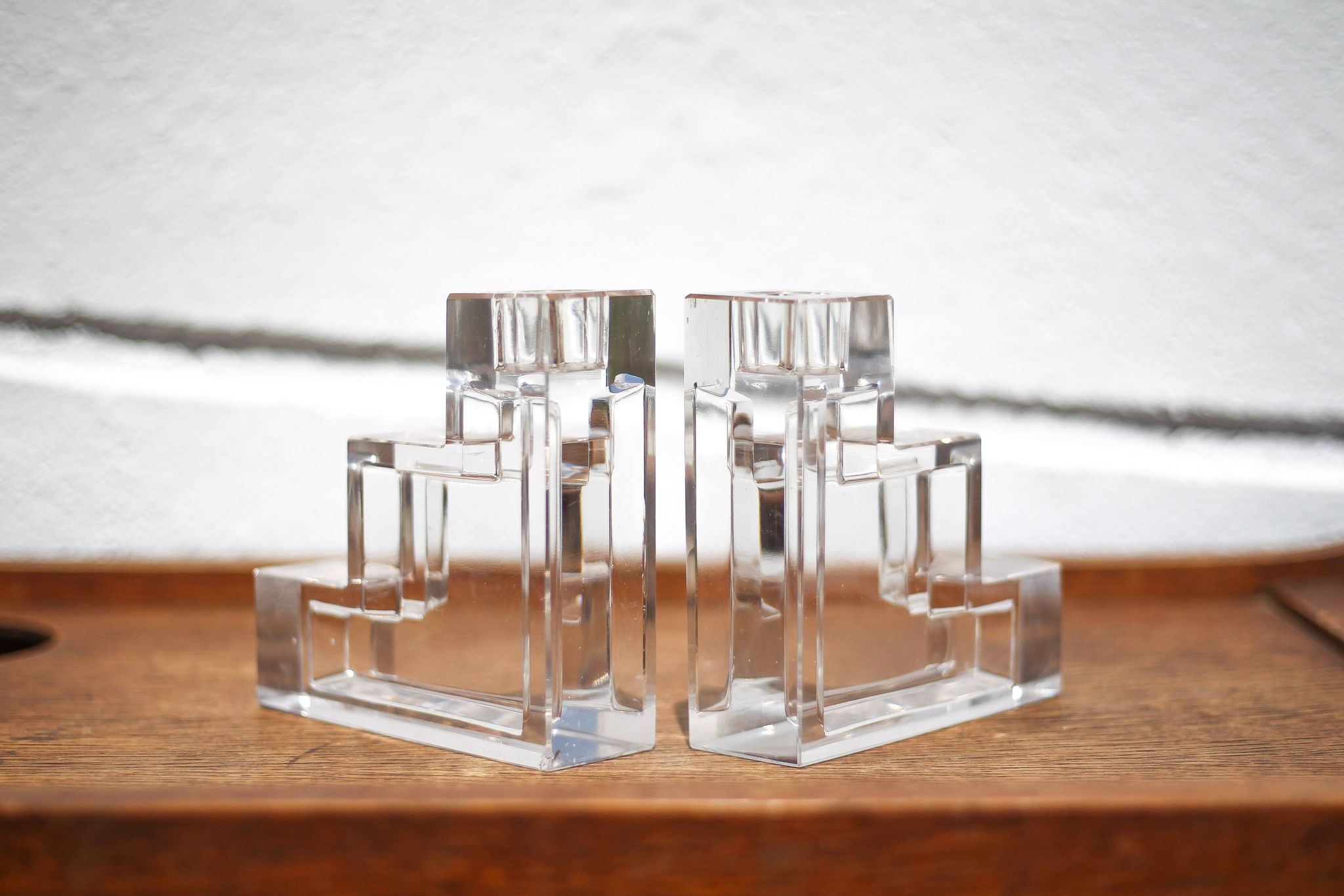 Pair of Wilber Elm Pristine Table Architecture candle holders, MMA Metropolitan Museum of Art