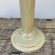 Beige ceramic lamp and iridescent white lampshade